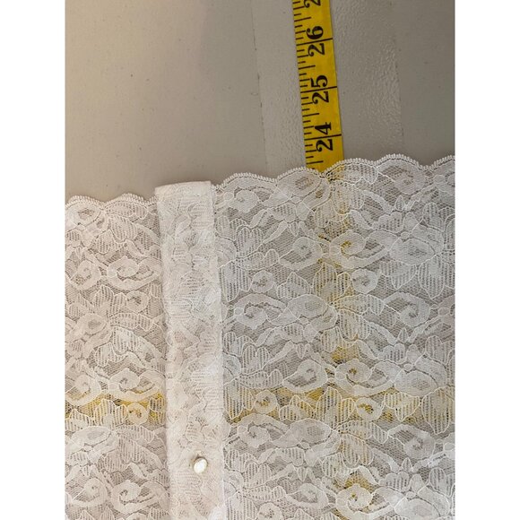 Vintage Alice Stuart Sheer Lace Blouse Ruffles & Long Sleeves Size 8 - Picture 7 of 11